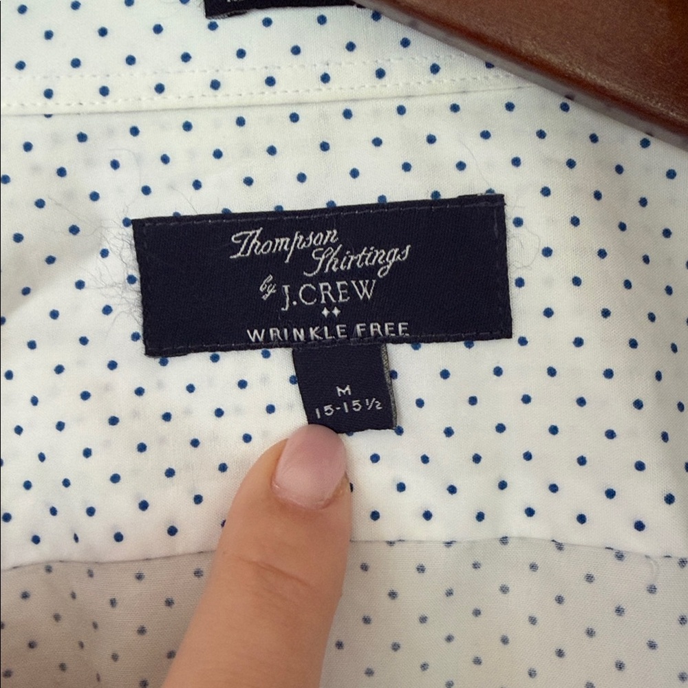 J. Crew White Button Down Shirt with Subtle Dots - Picture 2 of 4